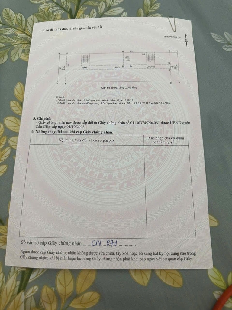 BÁN CĂN HỘ TẬP THỂ TRẦN CUNG - TẦNG 2 - SỔ ĐỎ RIÊNG - 17M2 SỔ, 30M2 SD - GIÁ 2.7 TỶ