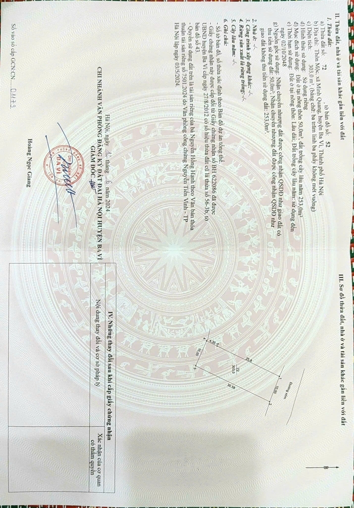 Bán đất 303m² mặt tiền 10m sát chợ Mộc Minh Quang – Giá chỉ 2,x tỷ