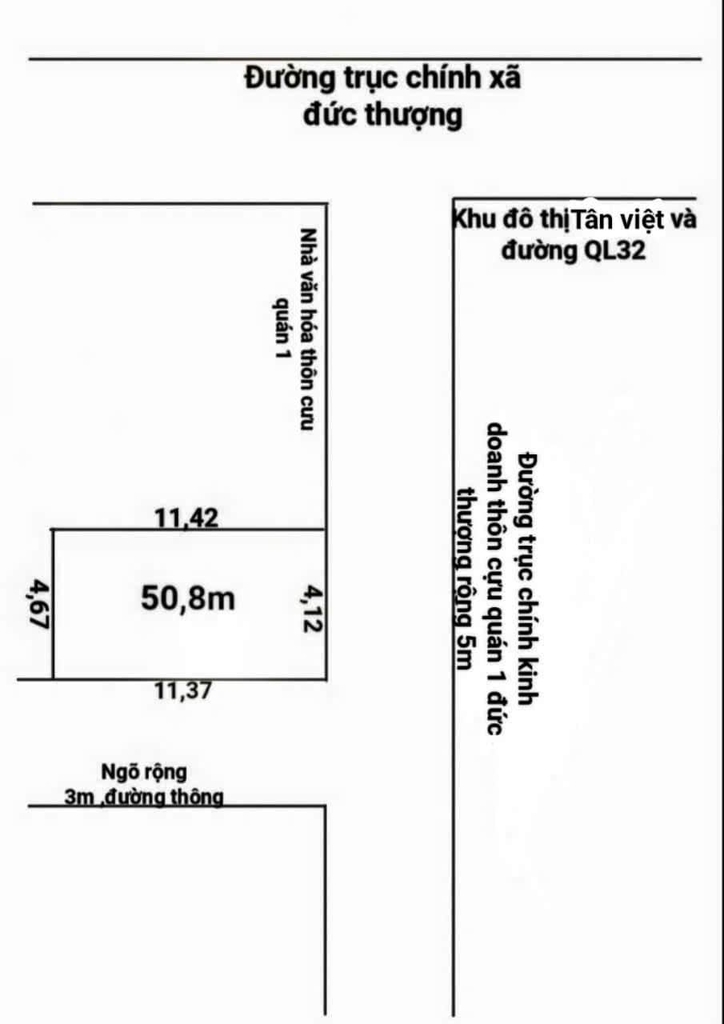 Chính chủ bán đất 50m² lô góc Đức Thượng – Vị trí đẹp, giá cực rẻ